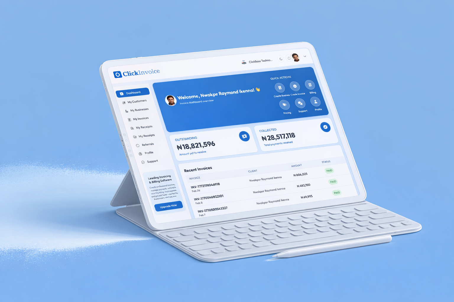ClickInvoice billing and invoicing platform